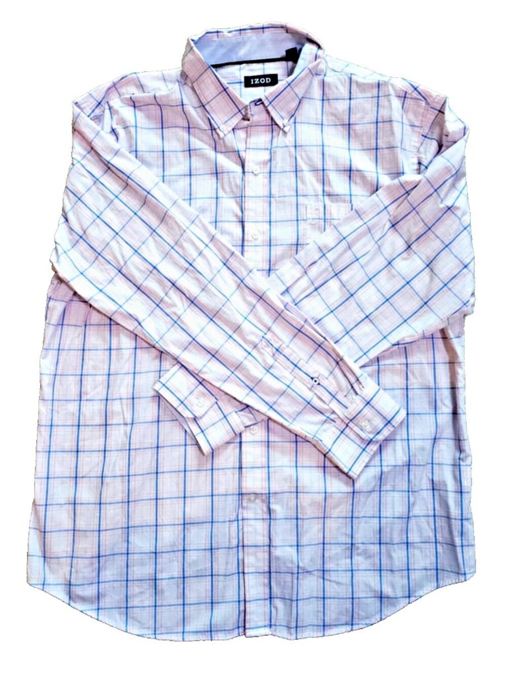 IZOD Men's Premium Essentials Long-Sleeve Shirt - Coral Blush Pink X-Large (XL)